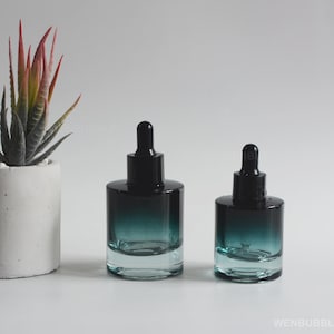 50-200pcs 30ml 50ml recipiente de embalagem cosmética de luxo, frascos conta-gotas de óleo essencial preto, garrafa de pipeta de óleo de soro de cuidados com a pele, atacado