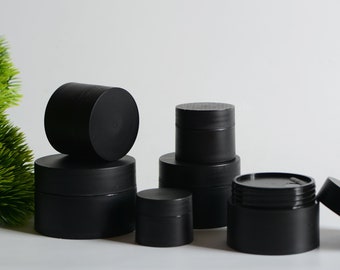 1500pcs 15g Matte Black Plastic Cream Jar Container, Cosmetic Facial Skin Care Serum Cream Pot, Wholesale