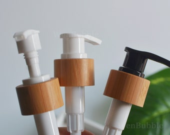 1-200pcs 28mm 28/410 Size Natural Bamboo Wooden Hand Lotion Soap Dispenser Pump, Bamboo Bottle Pump, Lotion Dispenser Oil Pump, Wholesale