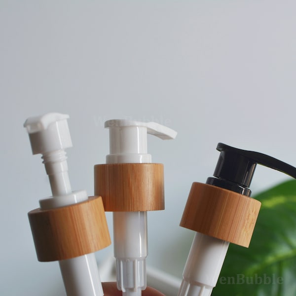 1-200pcs 24mm 24/410 Size Natural Bamboo Wooden Hand Lotion Soap Dispenser Pump, Bamboo Bottle Pump, Lotion Dispenser Pump, Wholesale