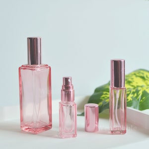 1-100pcs 4ml 9ml 20ml 30ml Rose Red Rose Gold Fine Mist Perfume Spray Bottles, DIY Square Glass Perfume Bottle, Luxury Packaging, Wholesale