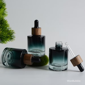 1-200pcs 30ml 1oz Flacone contagocce in legno naturale, flacone contagocce per olio essenziale di siero cosmetico di bellezza per la pelle di lusso, bottiglia per olio da uomo, commercio all'ingrosso