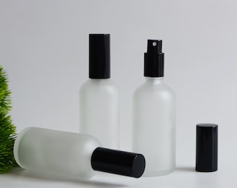 1-200pcs 15ml-100ml Frosted Glass Fine Mist Essential Oil Spray Bottle, Room Bed Linen Spray Bottle, Air Freshener Packaging, Wholesale