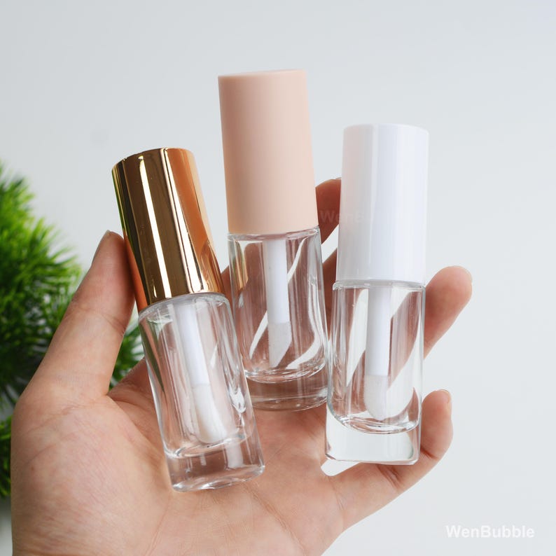 1-500 tubes à lèvres vides de 10 ml, tube de brillant à lèvres avec baguette, bouteille d'huile à lèvres en verre, maquillage DIY, couvercles en plastique, bouteille transparente, vente en gros image 1