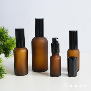 1-200px 15ml 30ml 50ml 100ml Matte Amber Glass Oil Spray Bottle, Cosmetic Beauty Skin Care Aroma Fragrance Fine Mist Spray Bottle, Wholesale
