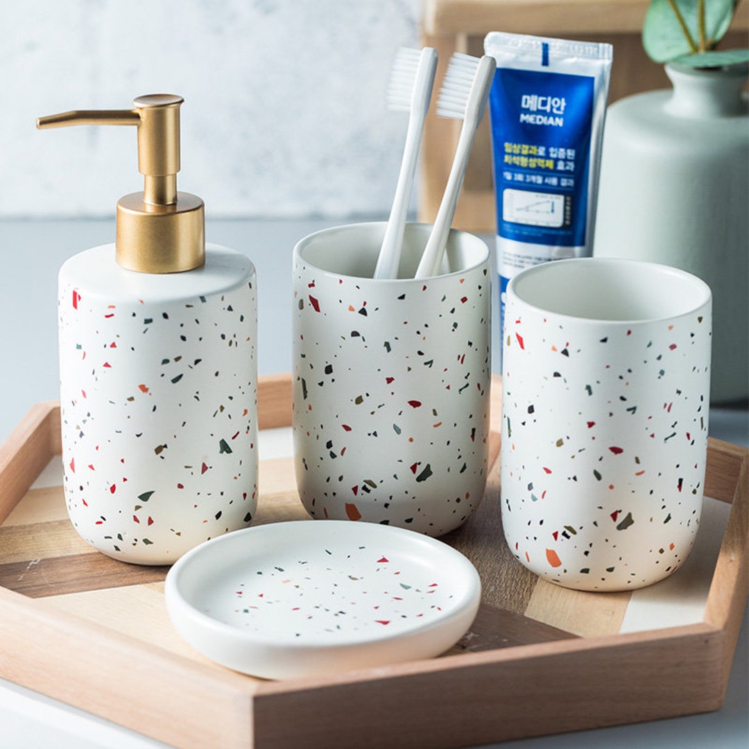 4pcs/set Modern Ceramic Bathroom Accessories Set Bathroom Etsy