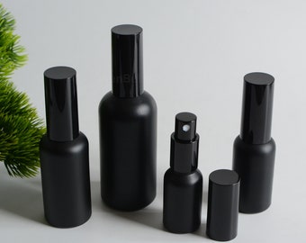 1-500pcs 15ml 20ml 30ml 50ml 100ml Matte Black Glass Spray Bottle, Empty Fine Mister, Room Home Fragrance Linen Spray Bottle, Wholesale