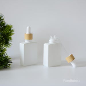 1-200pcs 30ml 1oz Matte White Glass Essential Oil Dropper Bottle, Wood Grain Serum Oil Pipette Dropper Bottle, Hair Oil Dropper, Wholesale