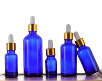 5ml 10ml 15ml 30ml 50ml 100ml Blue Glass Dropper Bottles Essential Oil Aromatherapy Treatment Serum Liquid Pipette Bottles Wholesale