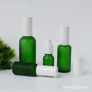 1-200 pezzi Flacone spray in vetro verde satinato opaco, Flacone spray per profumo di bellezza per la cura della pelle, Flacone spray per aromi di fragranze, Commercio all'ingrosso
