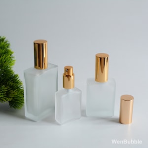 1-100 pezzi 1 oz 30 ml 50 ml 100 ml bottiglia spray di olio essenziale di vetro smerigliato quadrato, flacone spray per l'aria di profumi di lino per la casa, commercio all'ingrosso
