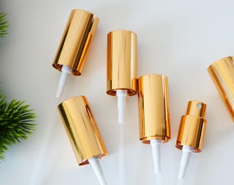 1-1000pcs 18/410 DIN 18mm Light Shiny Gold Essential Oil Sprayer Top, Mister Sprayer Pump for Bottle, Perfume Spray Top, Wholesale