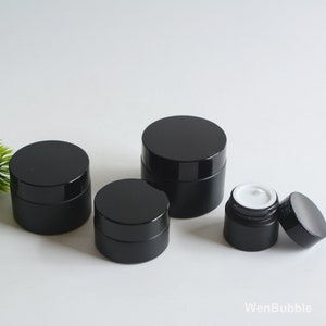 1-500pcs 5g 10g 15g 30g 50g Matte Black Cosmetic Glass Cream Jar ...
