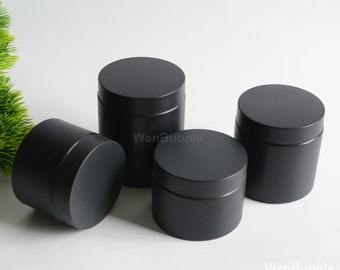 1-500pcs 4oz 5oz 7oz 8oz Empty Matte Black Cosmetic Cream Jar Container, Plastic Face Skin Body Butter Scrub Balm Container Jar, Wholesale