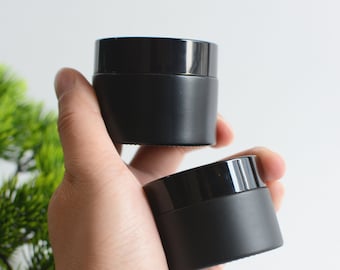 1-500pcs 5g 10g 15g 30g 50g Matte Black Cosmetic Glass Cream Jar Container, Facial Skin Care Moisturizer Container, Wholesale