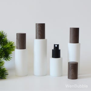 1-200pcs 30ml 120ml 4oz Matte White Wood Grain Glass Fine Mist Spray Bottle, Home Room Fragrance Perfume Hair Oil Spray Bottle, Wholesale