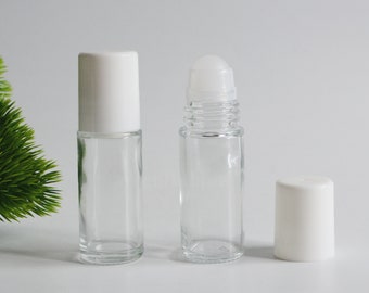 1-200 Stück 30ml 1 Unze Zylinder Klar, Weiß Glas Körper Roll On Deodorant Parfüm Flasche, Roller Flasche für ätherisches Öl, Großverkauf