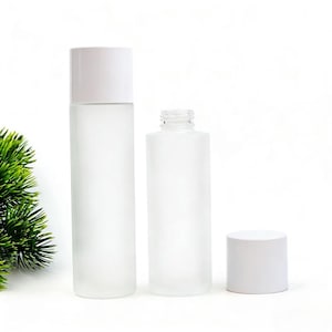 1-200px Frosted Glass with White Cap Essential Oil Toner Bottle, Skin Care Screw Cap Bottle, 5ml 10ml 15ml 30ml 50ml 100ml, Wholesale