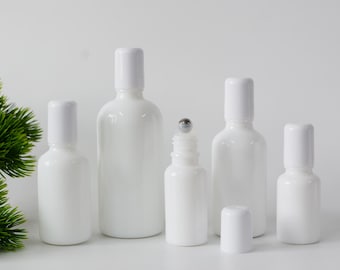 1-200 pezzi Flacone roll-on in vetro bianco porcellana da 10 ml, 15 ml, 20 ml, 30 ml, 50 ml, 100 ml per oli essenziali, flacone roll-on per olio alle erbe per la cura della pelle e la SPA, vendita all'ingrosso