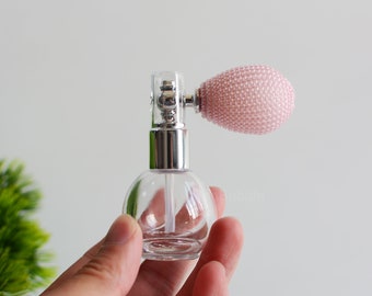 Flacone vuoto scintillante in polvere spray scintillante in vetro trasparente da 10 ml, flacone spray in polvere sfusa con evidenziatore lucido per il corpo in airbag rosa