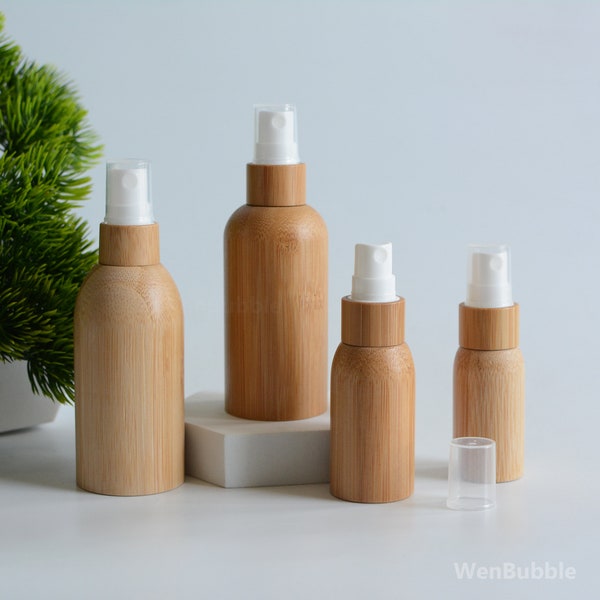 1-200pcs 15ml 30ml 50ml 100ml Eco Friendly Natural Bamboo Spray Bottles, Essential Oil Spray Bottle, Perfume Fine Mist Sprayer, Wholesale