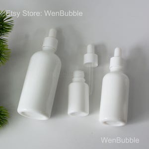 1-200pcs 10ml 15ml 30ml 50m l 100ml White Glass Porcelain Serum Massage Essential Oil Dropper Bottle, Beauty Skin Care Bottle, Wholesale