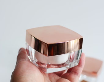 5g 15g 30g 50g Shiny ABS Square Cream Jar Container, Plastic, Eye Shadow Container, Lip Balm Scrub Container, Wholesale