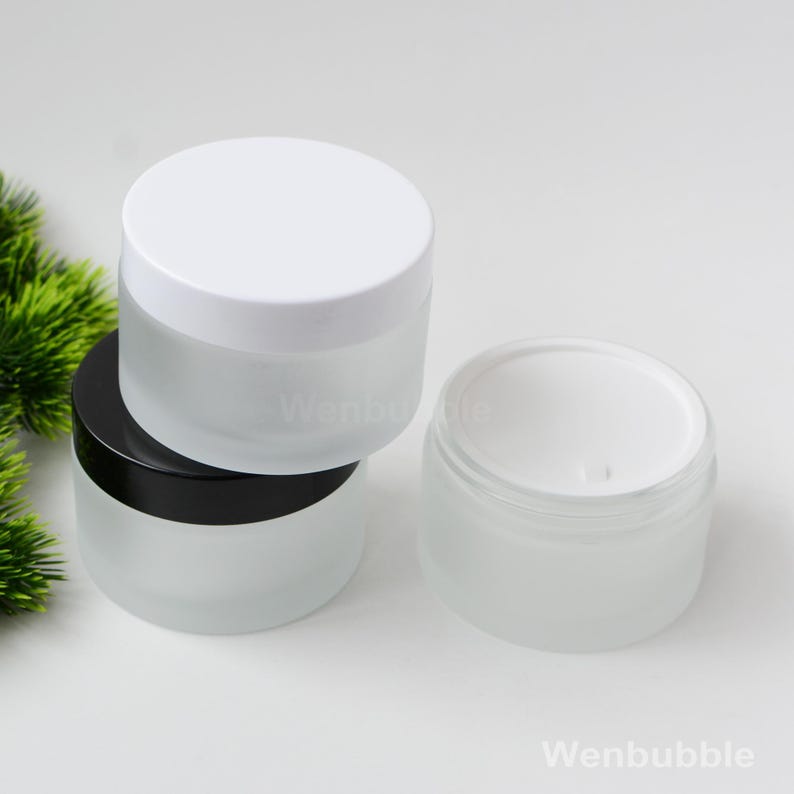 1-200pcs 200g 7oz Frosted Glass Cream Jar Container, Face Cream Body ...