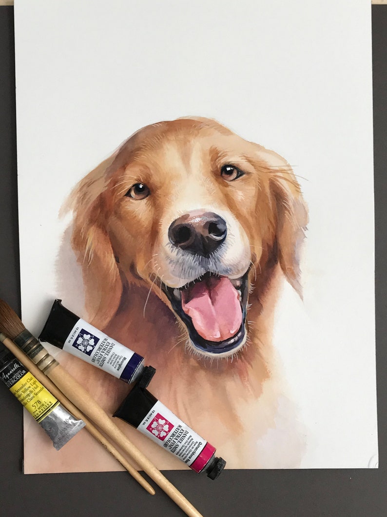 Gift Artwork Dog Original watercolor painting Wall D\u00e9cor Original Pet Portrait
