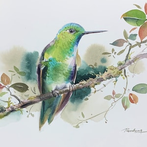 Hummingbird | Original Art Watercolor Painting | Wall Decor | Gift Artwork | NOT A PRINT