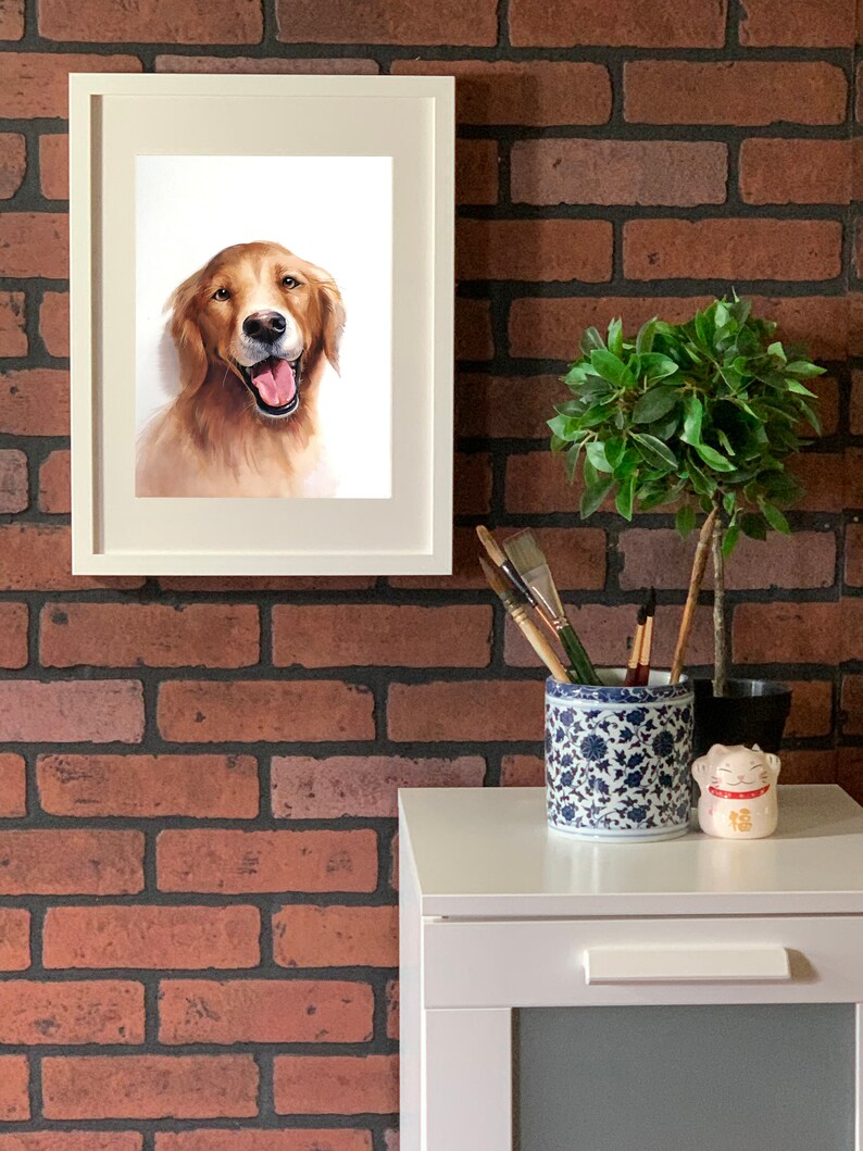 Gift Artwork Dog Original watercolor painting Wall D\u00e9cor Original Pet Portrait