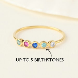 Birthstone Ring, Birthstone Jewelry, Ring With Birth Stone, Kid Birthstones Ring, Family Birthstone Ring, Mother&#39;s Day Gift, Mother Jewelry