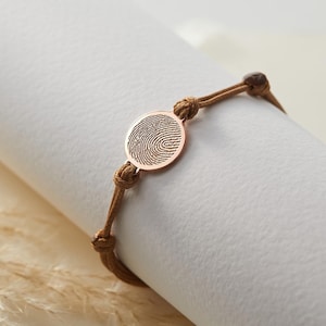 Fingerprint Memorial Bracelet, Engraved Fingerprint Bracelet, Christmas Gift, Leather Fingerprint Bracelet, Thumbprint Bracelet, Memory Gift