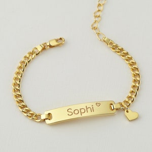 Baby Bracelet, Name Bracelet Kids, Young Girl Jewelry, Kid Birthday Gift, Boy ID Bracelet Gold, Toddler Bracelet, Little Girl Gift