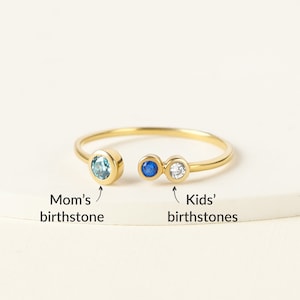 Mothers Ring, Custom Birthstone Ring, Gift From Daughters, Ring With Birth Stones, Kid Birthstones Ring, Birthday Gift
