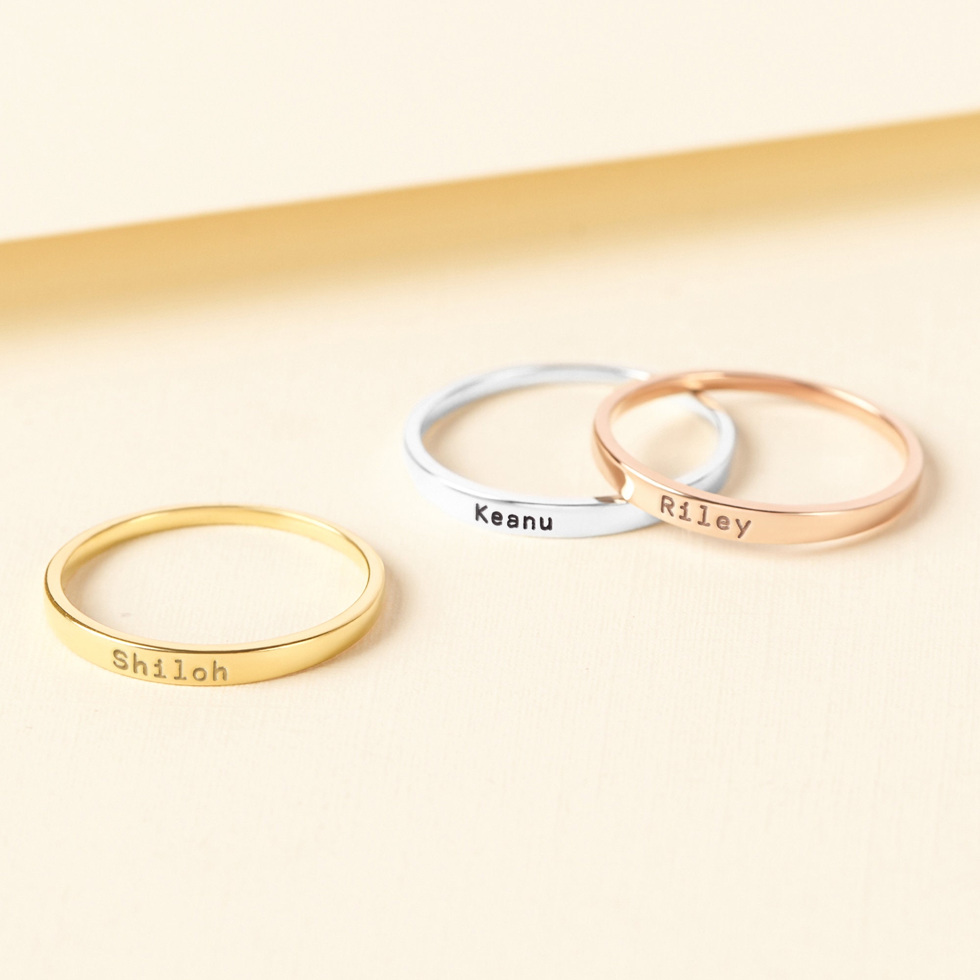 Etsy Name Rings Stackable Stackable Name Ring, Custom Name Ring, Stack Rings, Ring With Name ...