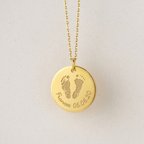 Mother footprint necklace deals