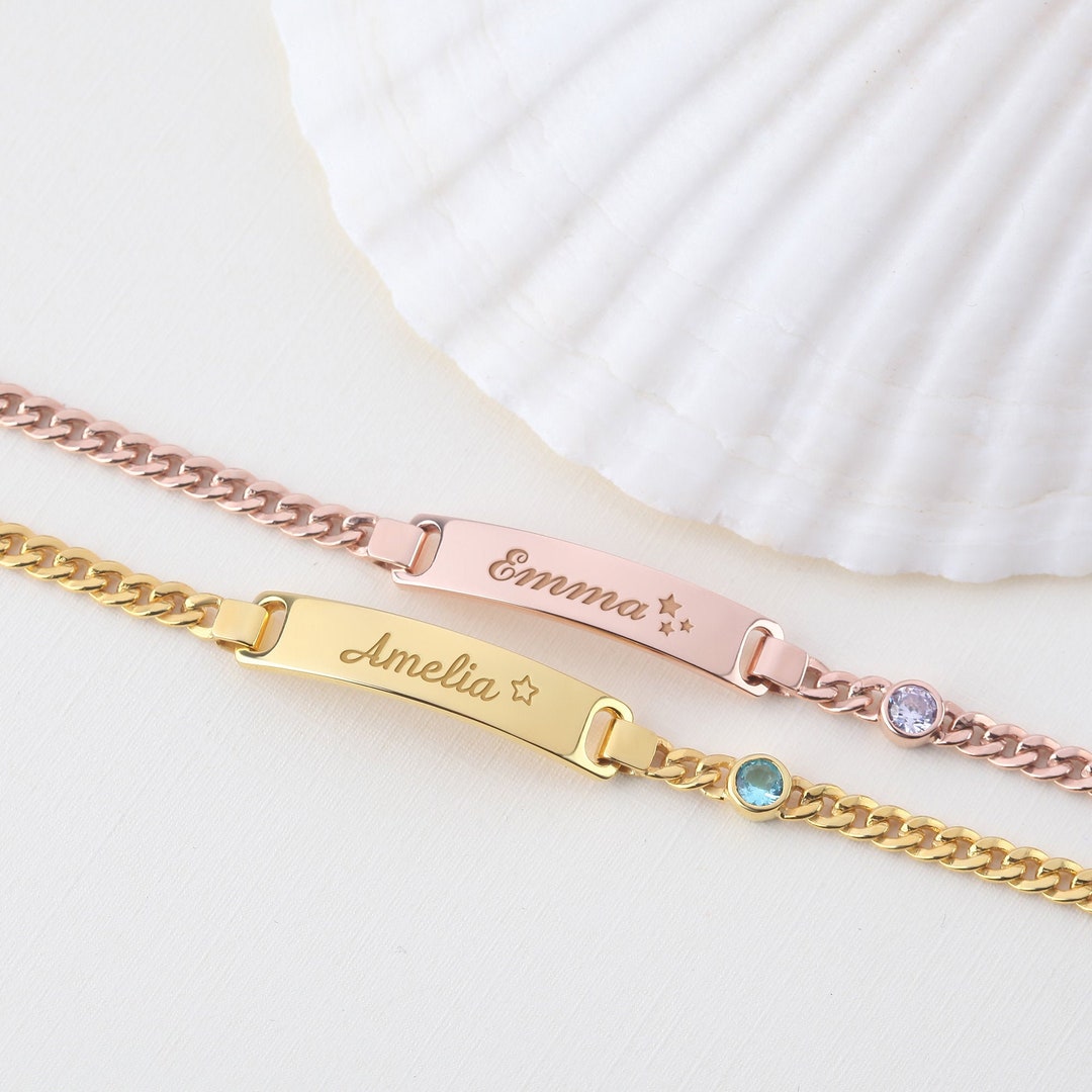 Girl Name Bracelet, Baby ID Bracelet, New Baby Girl Gift , Toddler
