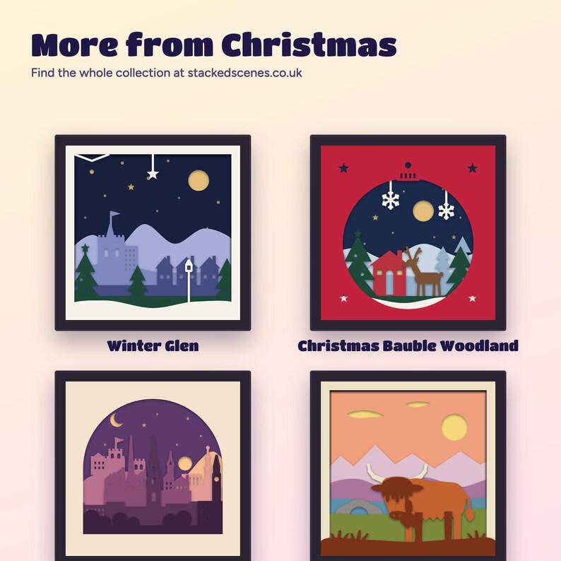 More designs from the Stacked Scenes Christmas collection.
