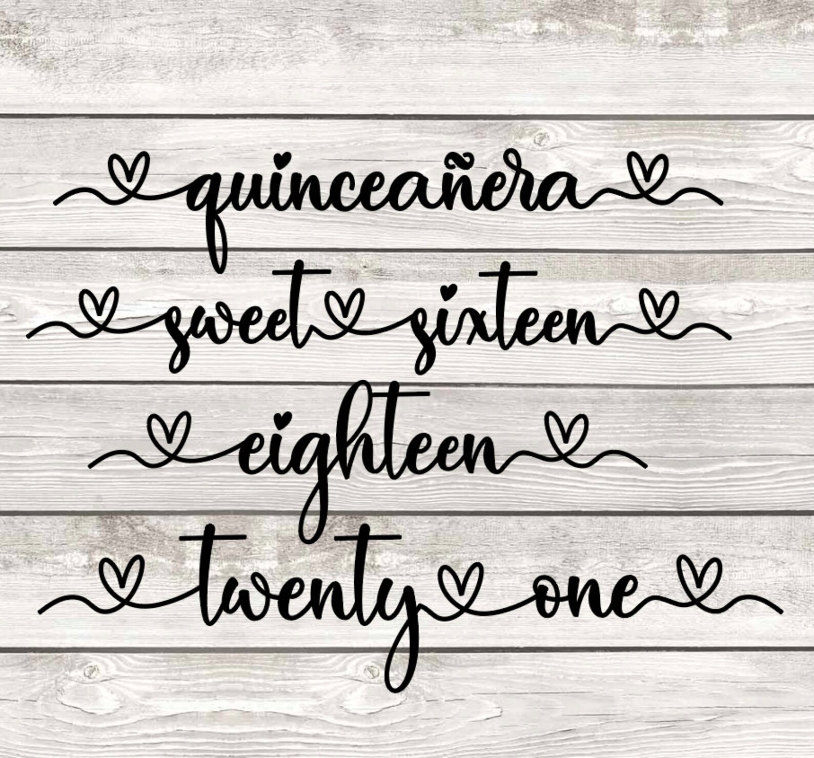 Download Birthday Milestones Bundle in Pretty Font in SVG PNG & JPG | Etsy