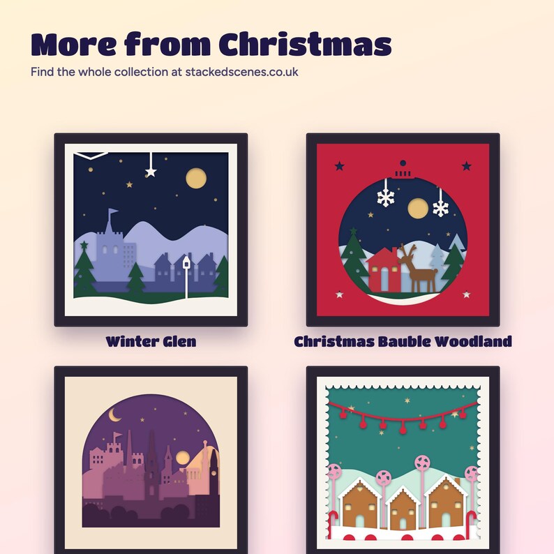 More designs from the Stacked Scenes Christmas collection.