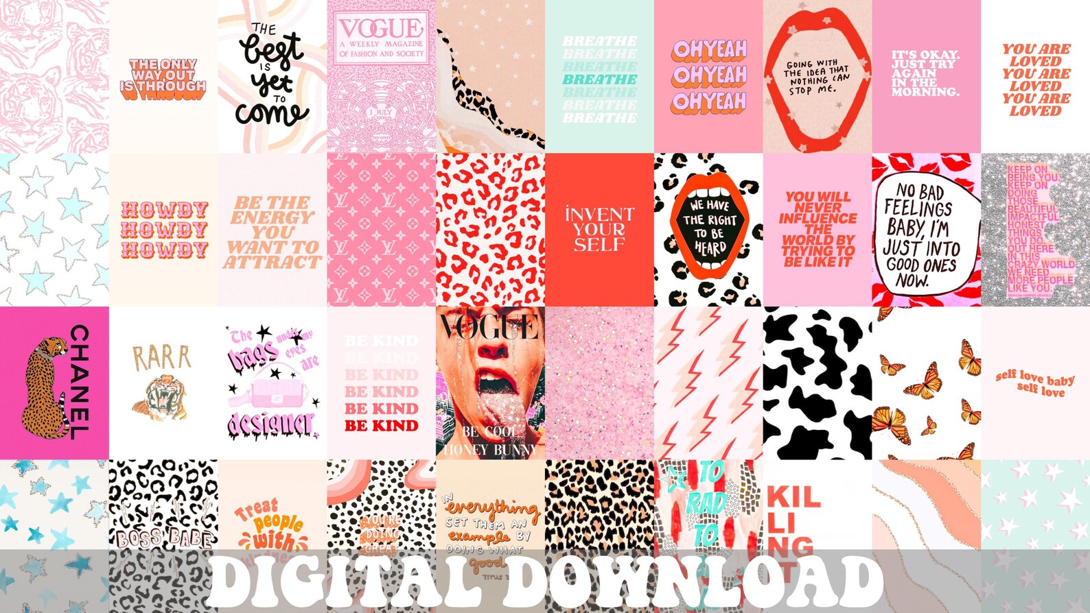 Aesthetic Wall Prints Kit DIGITAL DOWNLOAD Kit Stylish Etsy