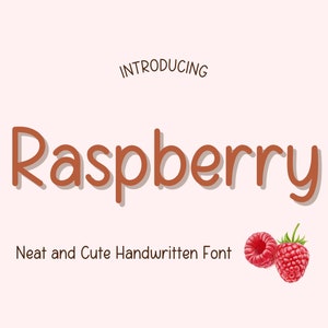 Raspberry Font, Neat Handwritten Font, Neat Handwriting, Cute Font, Digital Planner Font, Digital Notes, Note Taking Font, Goodnotes Font