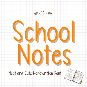 School Notes Font, Neat Handwritten Font, Neat Handwriting, Cute Font, Digital Planner Font, Digital Notes, Note Taking Font, Goodnotes Font
