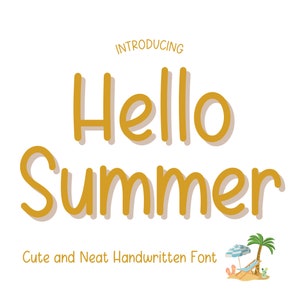 Carattere Hello Summer, carattere scritto a mano pulito, scrittura a mano ordinata, carattere carino, carattere pianificatore digitale, note digitali, carattere per prendere appunti, carattere Goodnotes