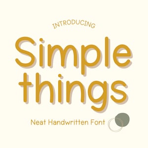 Simple things Font, Neat Handwritten Font, Neat Handwriting, Cute Font, Digital Planner Font, Digital Notes, Notetaking Font, Goodnotes Font