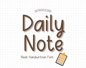 Tägliche Notiz Schriftart, Ordentliche handgeschriebene Schrift, Saubere Handschrift, Niedliche Schrift, Digitale Planer Schrift, Digitale Notizen, Notizen Schrift, Goodnotes Schrift