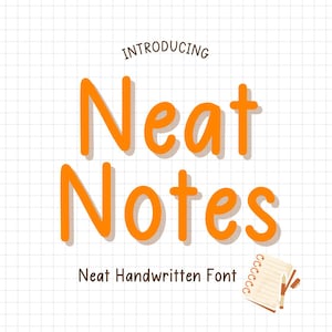 Neat Notes Font, Neat Handwritten Font, Neat Handwriting, Cute Font, Digital Planner Font, Digital Notes, Note Taking Font, Goodnotes Font