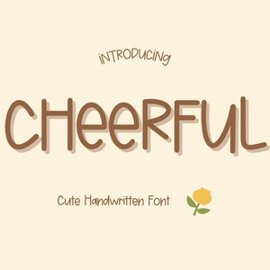 Cheerful Font, Cute Handwritten Font, Cute Handwriting Font, Digital Planner Font, Digital Notes, Note Taking Font, Goodnotes Font