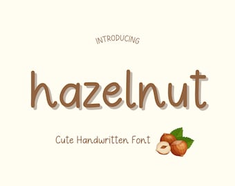 Haselnuss-Schrift, niedliche Schrift, ordentliche handgeschriebene Schrift, ordentliche Handschrift, digitale Planerschrift, digitale Notizen, Notizenschrift, Goodnotes-Schrift